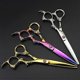 thumbnail image 2 of Tijeras profesionales para cortar el cabello, 15 cm (6 pulgadas), japonesas 440C, con acabado dorado, para peluquería., 2 of 4
