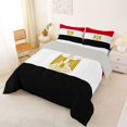 thumbnail image 2 of Manfei Egypt Flag Full Size Comforter Sets,World Tour Bedding Comforter Set,Red White Black,Light Gray Reversible,3 Pieces,1 Comforter and 2 Pillowcases, 2 of 7