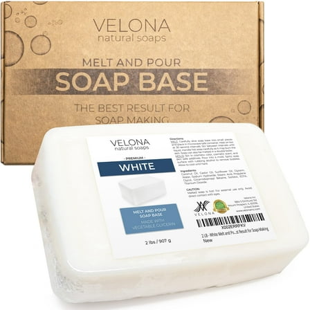 velona 2 LB - White Melt and Pour Soap Base SLS/SLES free | Natural Bars for The Best Result for Soap-Making