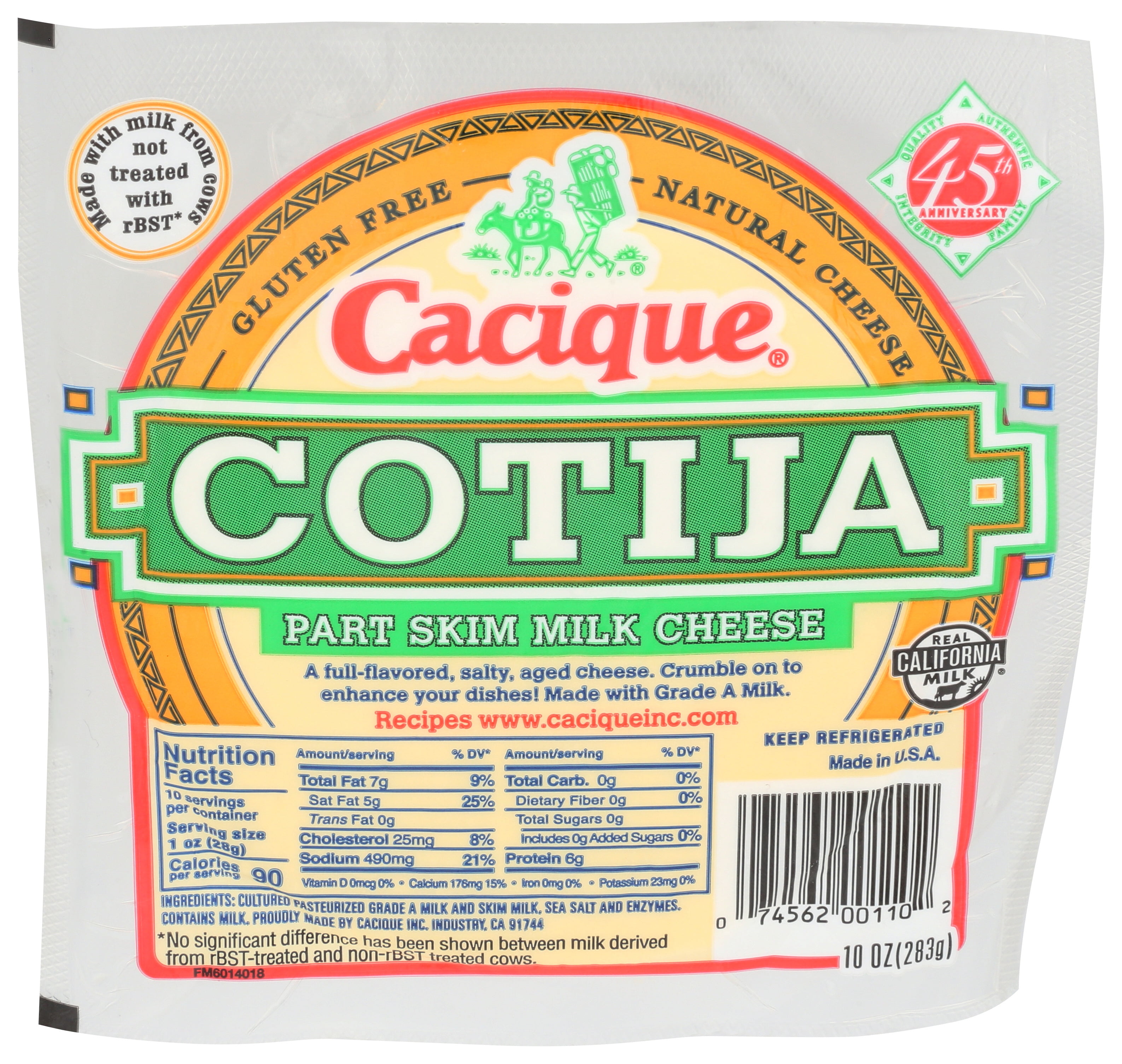 Cacique Cotija Cheese, 10oz, (Pack of 12)