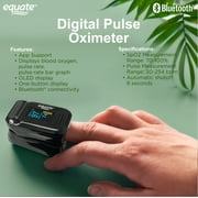 Equate Bluetooth Digital Pulse Oximeter with Heart Rate Monitor and SpO2 Measurement