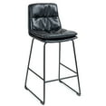 thumbnail image 2 of Set of 2 Amery Iron Frame Vintage Cappuccino Faux Leather Counter Stool, 2 of 3