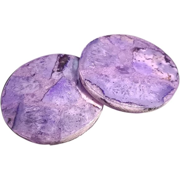 ArtEra Beaux sous-Verres Décoratifs en Pierre d'Agate pour Tasses à Thé, Tasses à Café et Verres / sous-Verres d'Agate de 4 Pouces pour Décoration Intérieure (Violet, Ensemble de 2)