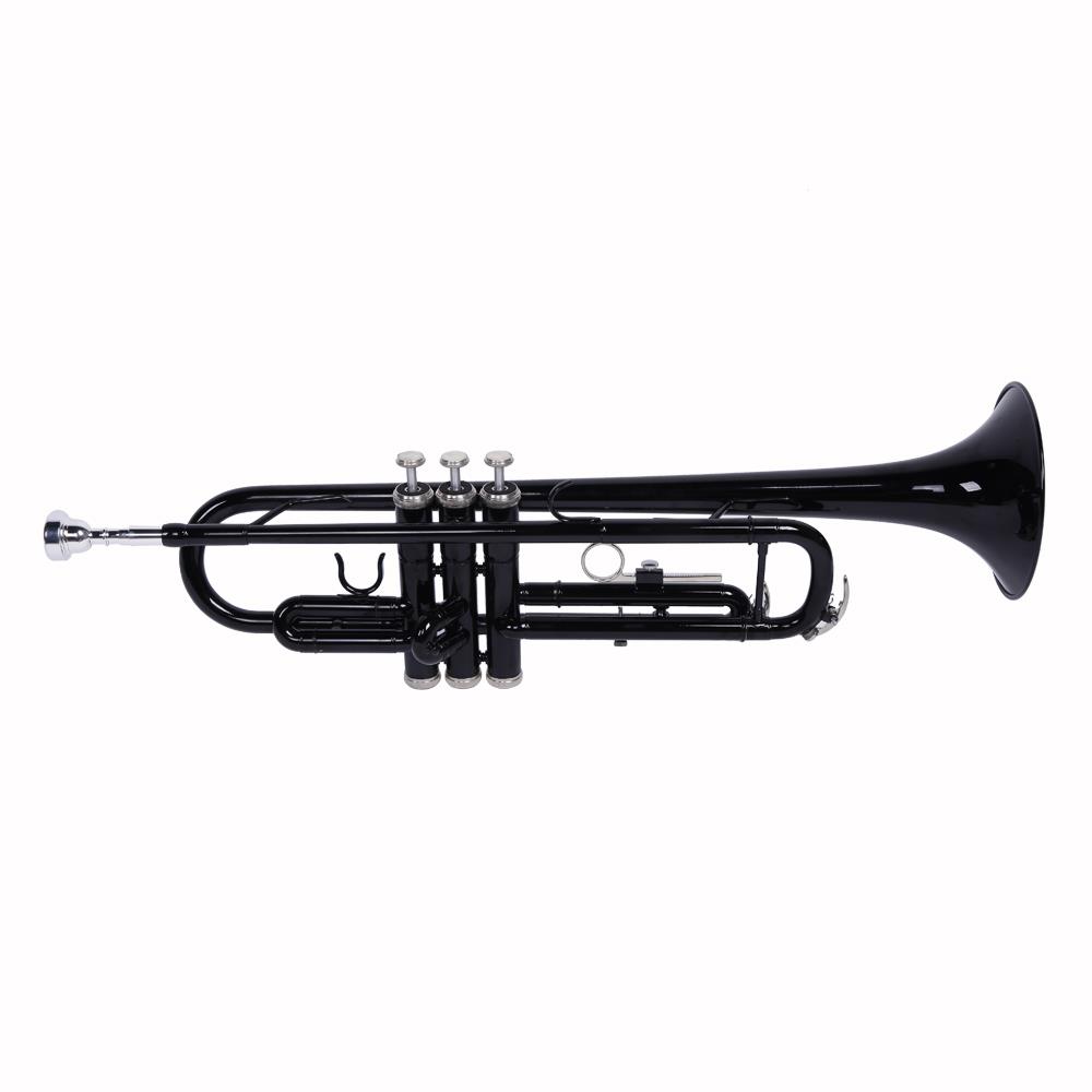 SamyoHome Bb Trumpet Nickel Plating with Mouthpiece for Student School Band, Black