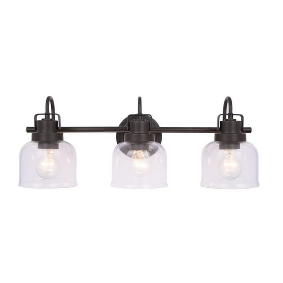 3 Light Bath Vanity-9 inches Tall and 24 inches Wide-Black Finish Bailey Street Home 2595-Bel-5017317