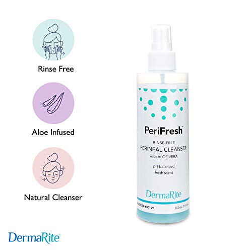 PeriFresh No Rinse Perineal Cleanser Spray 7.5 oz Peri Bottle Mild Formula with Aloe for