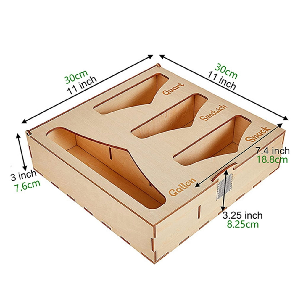SDFGTstore Food Storage Bags Organizer Kitchen Drawer Baggie Organizer Holders Dispenser Suitable for Snacks Bags Variety Size