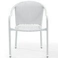thumbnail image 3 of Pemberly Row Outdoor All Weather Wicker Resin Patio Stackable Chair in White (Set of 4), 3 of 5