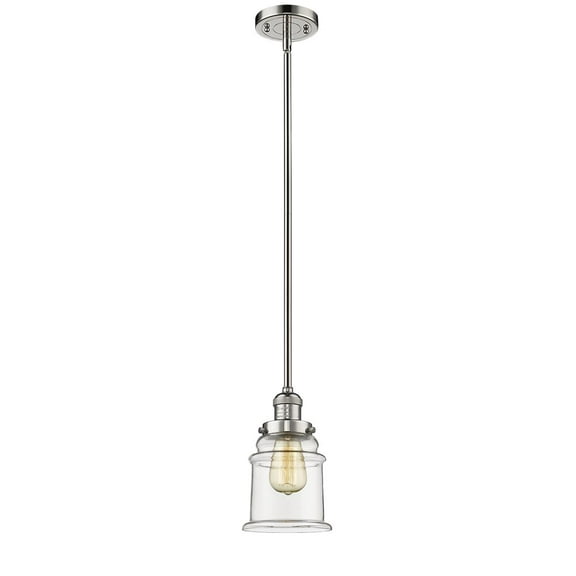 Innovations 201S-PN-G182-LED Canton 1 Light Mini Pendant part of the Franklin Restoration Collection, Polished Nickel