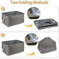 thumbnail image 3 of Elegant Home Solutions, cestas plegables, estructura de alambre resistente, utilidad para varias habitaciones, asas para facilitar el transporte, gris, paquete de 3, cesta de almacenamiento de lona, 3 of 5