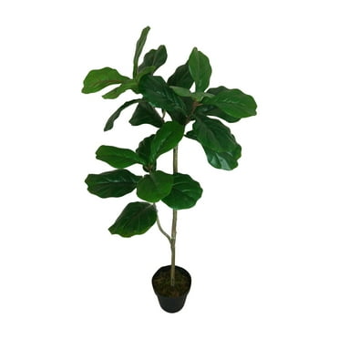 A & B Home Potted Single Trunk Artificial Fiddle Leaf Tree
