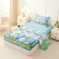 thumbnail image 2 of Erosebridal Blue Bow Rabbit Kid Twin Sheet Sets, Easter Eggs Flower Bedding, 3pcs, 2 of 5