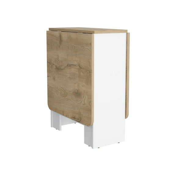 Depot E-Shop Detroit Folding Table with Expandable Design in 3 Forms, White/Macadamia