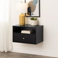 thumbnail image 3 of Prepac Floating Nightstand With Open Shelf, Black, 3 of 15