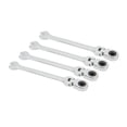 thumbnail image 3 of Spline Ratcheting Wrench,4 Pcs Metric Swivel Garage Metric Tool Double End Ratcheting Wrench Meticulously Designed, 3 of 14