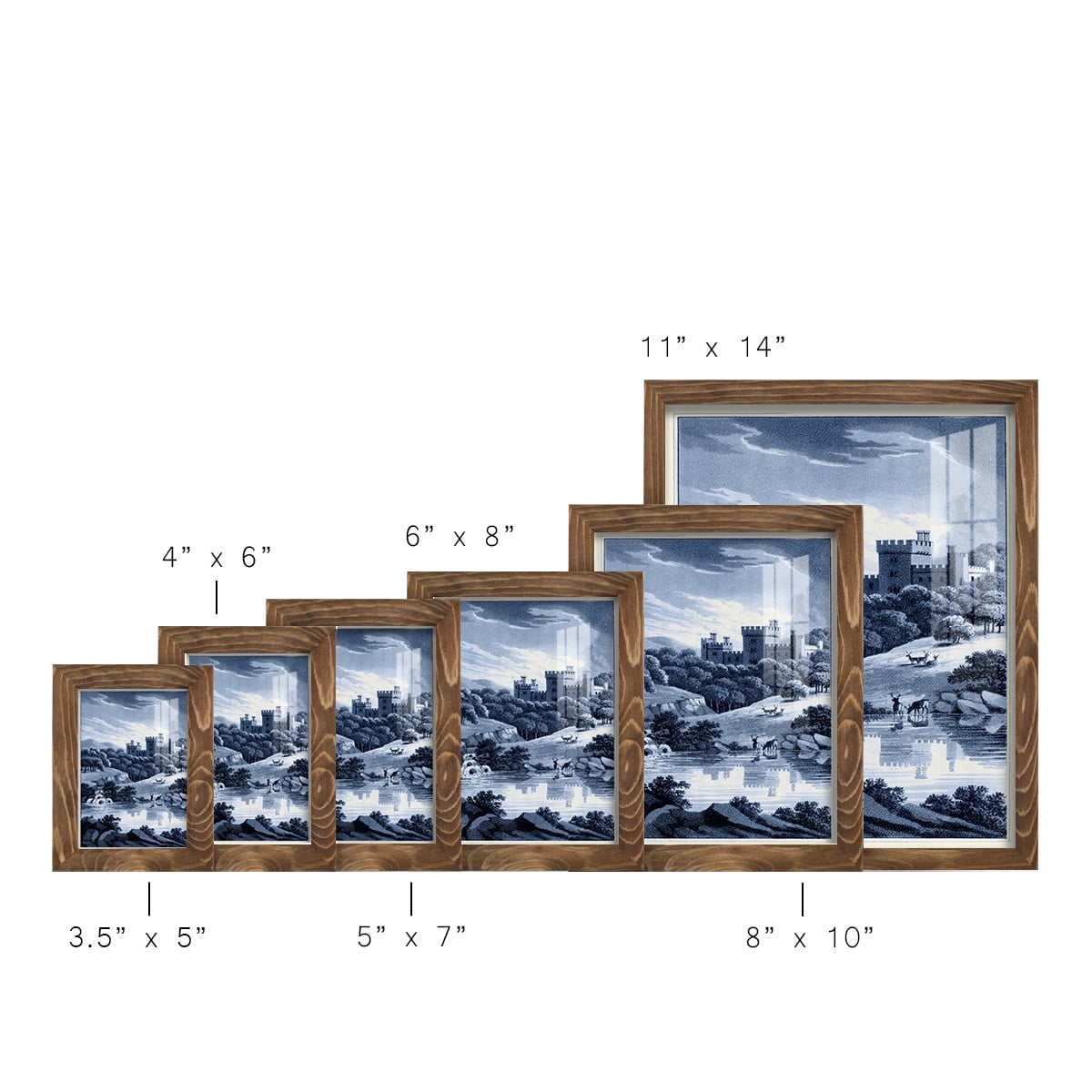 Estate View II -Framed Print w/glass-Walnut