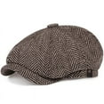 thumbnail image 3 of SikaFu Fashion Wool Newsboy Caps Mens Herringbone Flat Caps Women Men British Painters Hats Soft Autumn Winter Caps Hats casquette, 3 of 6