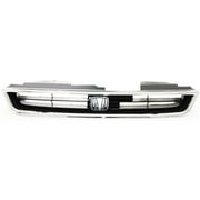 Grille Assembly for 1996 - 1997 Honda Accord Chrome Shell with Textured Black Insert