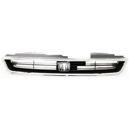 Grille Assembly for 1996 - 1997 Honda Accord Chrome Shell with Textured Black Insert