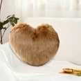 thumbnail image 5 of Faux Wool Heart-Shaped Plush Pillow - Long-Pile Soft Cushion for Living Room Sofa, Bedside, Cute Gift Option, Cozy Material, Adds Warm Ambiance to Home Decor, 15.75*11.81in, Coffee, 5 of 7