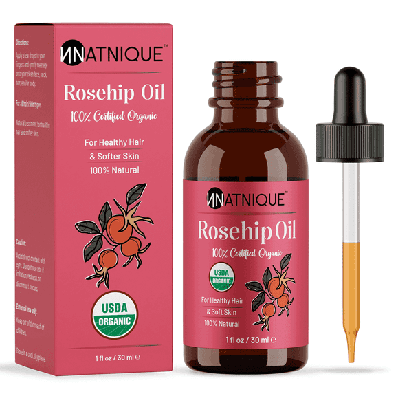 Natnique Natural Oils Rosehip Seed Face, Hair & Skin Oil, 1 fl oz, Single Piece
