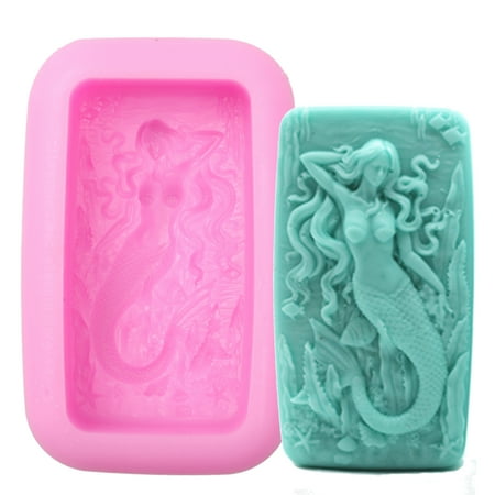 Mermaid Mold Soap Mold Flexible Silicone Soap Making Mould DIY Wax Resin (Best Soap Molds To Use)