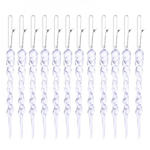 Liquidación de Black Friday! Sonbest - Adornos de carámbanos para colgar transparentes para árbol navideño o decoración de bodas de 6/8 pulgadas, decoración de fiesta de invierno DIY transparente Scienceny SH1104-175