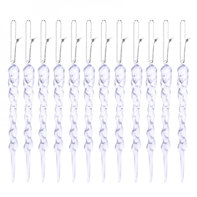 Liquidación de Black Friday! Sonbest - Adornos de carámbanos para colgar transparentes para árbol navideño o decoración de bodas de 6/8 pulgadas, decoración de fiesta de invierno DIY transparente Speravity SH1104-175