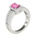 thumbnail image 3 of Mauli Jewels Rings for Women 2.70 Carat Diamond and Emerald Shaped Pink 4-prong 10K White Gold, 3 of 7