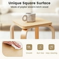 thumbnail image 6 of Gymax 4 Set Square Backless Stools w/ Rounded Corners & Anti-slip Felt Mats Wooden, 6 of 10