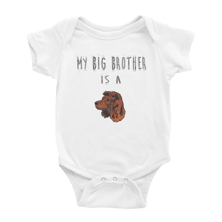 

My Big Brother Is A American Water Spaniel Dog Funny Baby Bodysuit Boy Girl Unisex