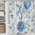 thumbnail image 6 of ARISTURING Floral Pattern Blue Bird Shower Curtain for Bathroom Decoration with Hooks 69x72, 6 of 7