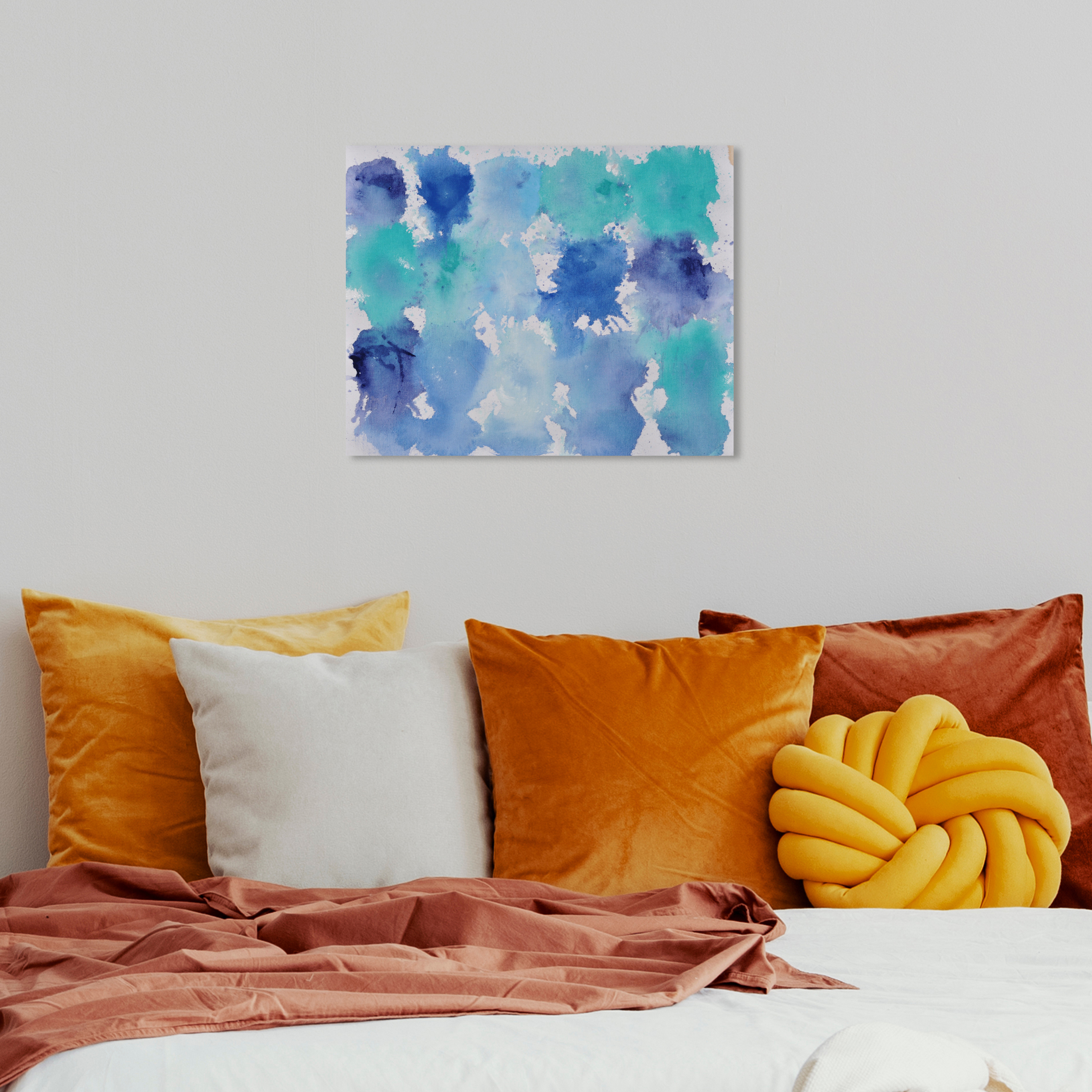 Wynwood Studio Abstract Modern Canvas Art - Blue Texture, Wall Art for Living Room, Bedroom, and Bathroom, 20 in x 16, Blue and White Home Decor