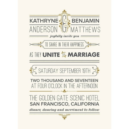 Flourishing Fleur de Lis Standard Wedding Invitation