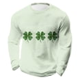 thumbnail image 2 of Ceisia Men's St. Patrick's Day Shamrock Waffle Knit Top | Long Sleeve Crew Neck Casual Tee Gifts, 2 of 3