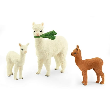 Schleich Farm World - 4PC Alpaca Playset with Mother and Baby Alpaca Figurines - Farm Animal Toys - Kids Ages 3+