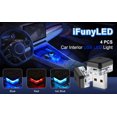 thumbnail image 2 of Set of 4 car USB LED ambient lights, plug-and-play USB car decorative light kit, portable mini night light, car interior accessories, suitable for most car models.,Red, 2 of 5