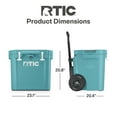 thumbnail image 6 of RTIC 45 QT Ultra-Tough Wheeled Hard-Sided Ice Chest Cooler, Fits 60 Cans, Lagoon, 6 of 9