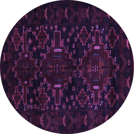 Ahgly Company Indoor Round Persian Purple Traditional Area Rugs, 6' Round