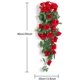 thumbnail image 3 of RV 2 piezas de plantas colgantes artificiales-flores de rosas de seda falsas, guirnalda colgante, enredadera de hiedra de ratán para decoración de pared de jardín, fiesta de boda Rojo Verde, 3 of 5
