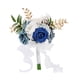 thumbnail image 4 of Ramo de rosas artificiales de 29cm, cinta para ramo de novia, borla, accesorios de fotografía para compromiso, aniversario, ramo de flores para novia Azul, 4 of 8