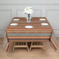 thumbnail image 3 of Orange Ethnic Stripe Pattern Square Tablecloth,Waterproof Square Table Cover,Wipeable Spillproof Washable Table Cover for Home Kitchen Party Decor 42"X42"(107x107cm), 3 of 6