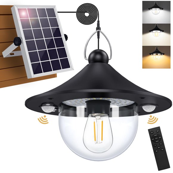 Lámpara colgante solar Auzev impermeable con 2 sensores de movimiento