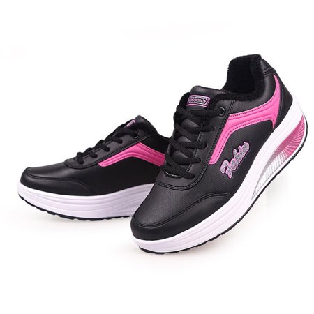 

Bxzhiri Fashion Women Plush Casual Soft Bottom Rocking Shoe Student Working Sneakers