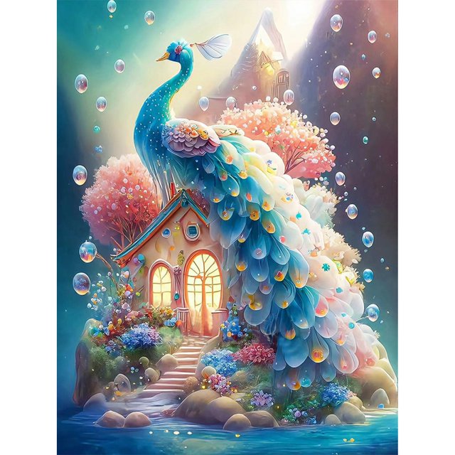 5D DIY Taladro Diamante Pintura Pavo Real Kit Del Arte