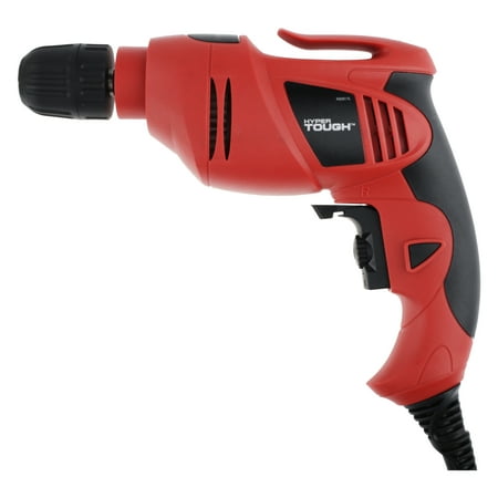 Hyper Tough 5 Amp Corded Drill, 3/8 inch Keyless Chuck, Variable Speed, Lock-on Feature & Belt Clip