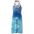 thumbnail image 4 of SMihono Robe d'Été pour Femmes Grande Taille Mode Femmes Décontractée Aguichant à Col en V Robes Imprimées d'Été Sans Manches à Lacets Robe Chandail, 4 of 4