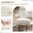 thumbnail image 4 of Aukfa Nursery Rocking Chair, Accent Upholstered Rocker Glider Chair for Living Room Bedroom, Beige, 4 of 9