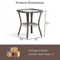 thumbnail image 7 of Unnifurnzi Patio Wicker Side Table-Outdoor PE Rattan End Table with Tempered Glass Top and 2-Tier Storage Shelf Square Side Table for Deck Porch Balcony Garden-Brown, 7 of 7
