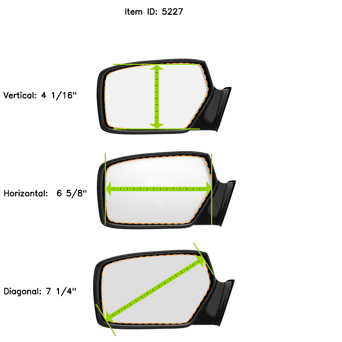 Burco Side View Mirror Replacement Glass - Clear Glass - 5260H